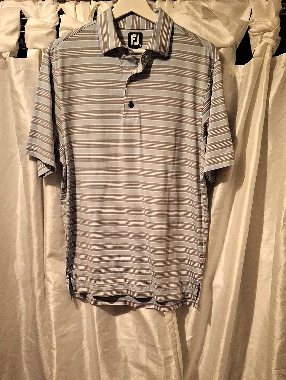 FootJoy Striped Golf Polo in Gray Like New